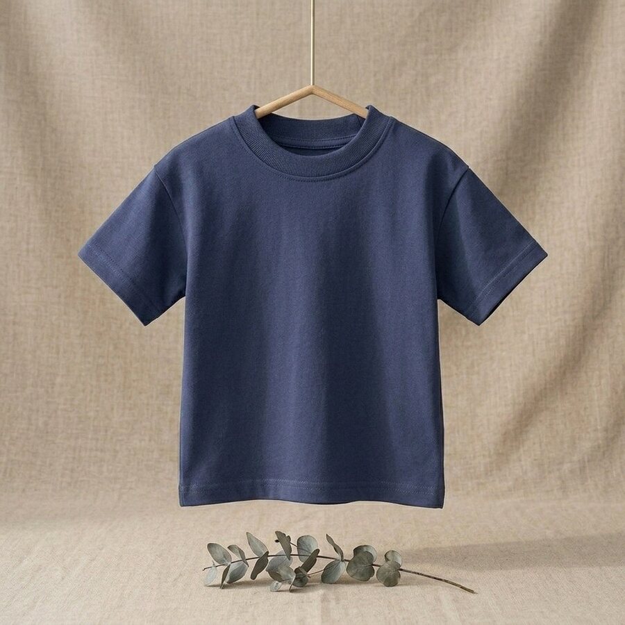 Camisa Oversize infantil, cor Índigo