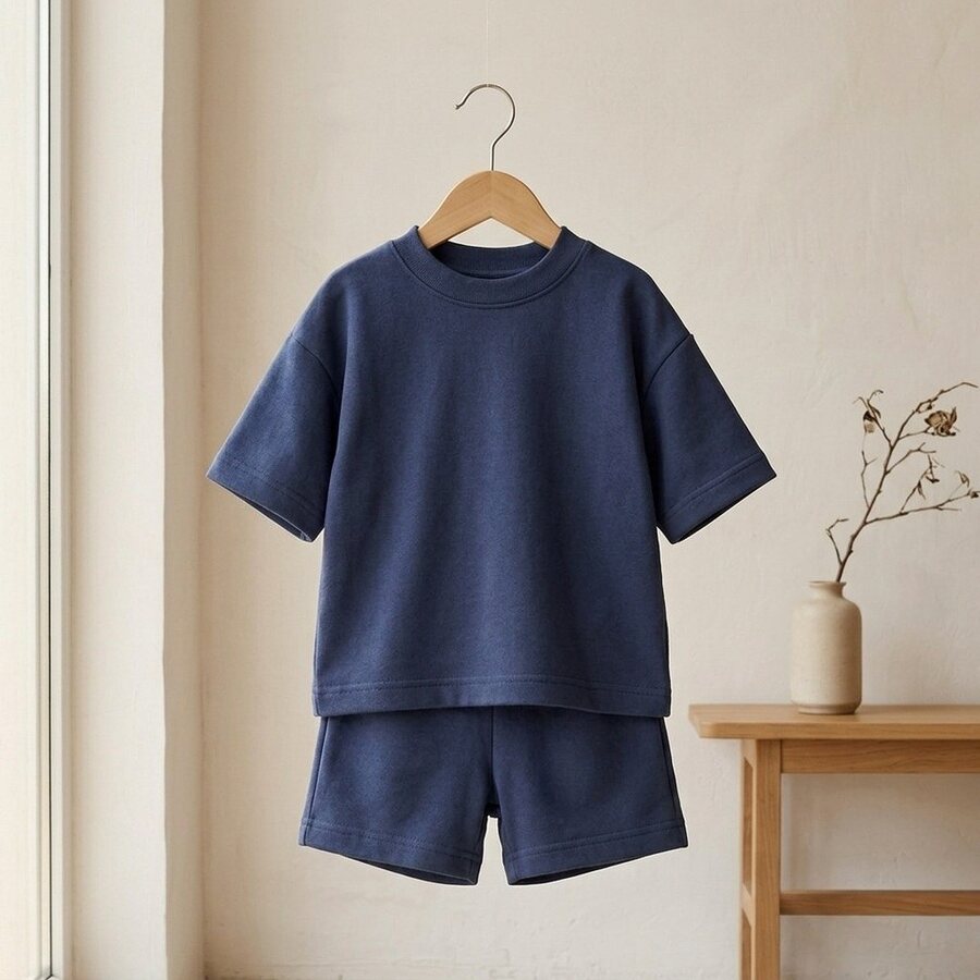 Conjunto Oversize infantil, cor Índigo